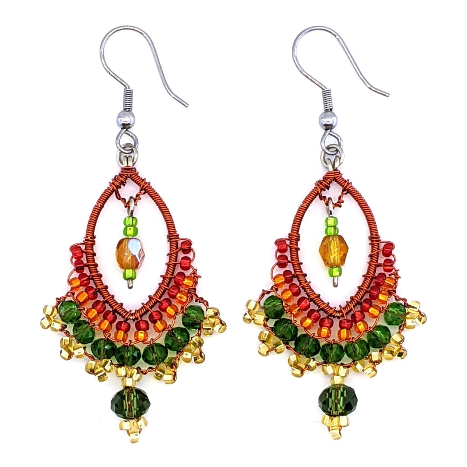 Fiesta Catarina Beaded Earrings - A Thread of Hope Guatemalan Fair Trade