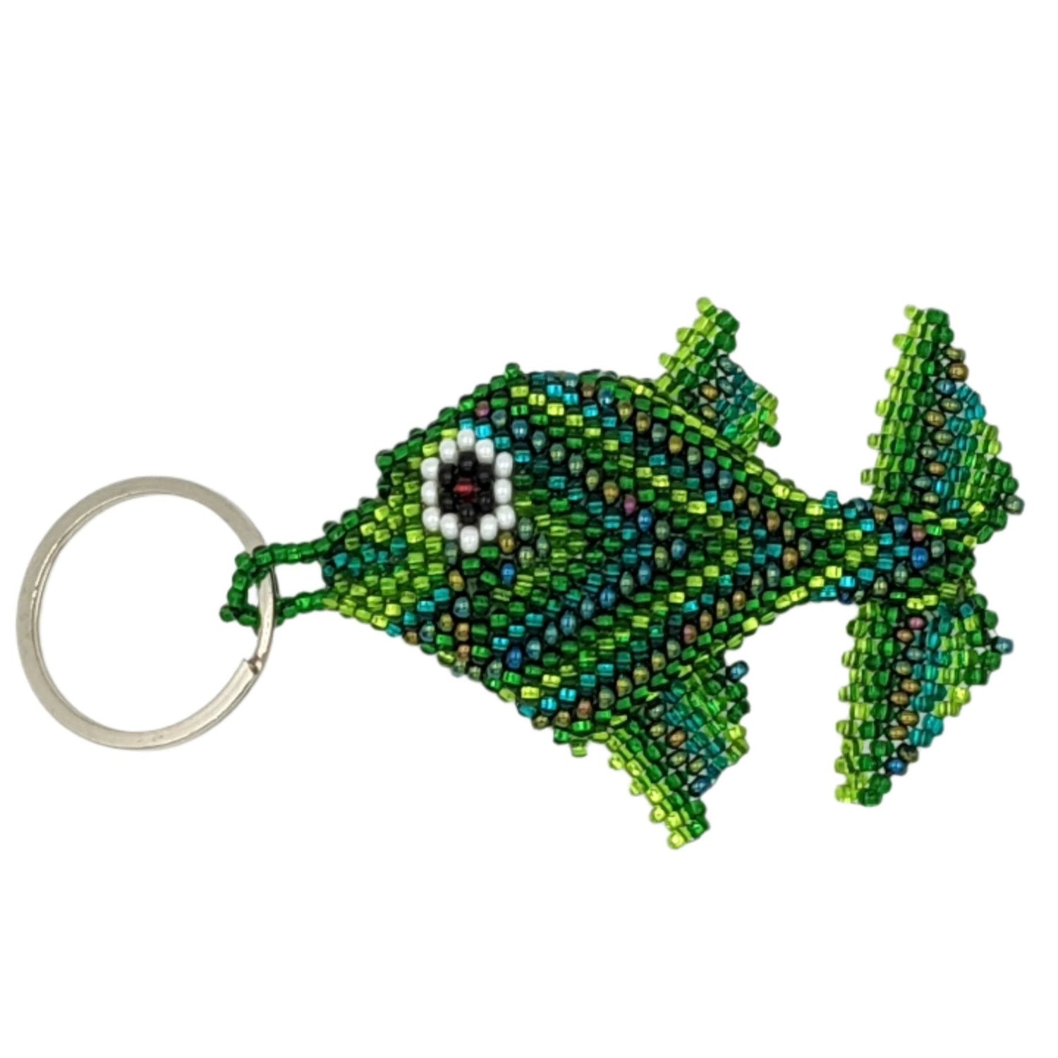 Fish Beaded Ornament - Greens or Rainbow - A Thread of Hope Guatemalan Fair Trade