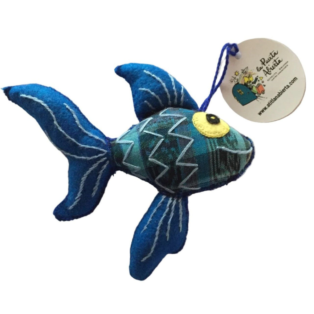 Fish Ornament - Felt and Repurposed Traditional Fabric - A Thread of Hope Guatemalan Fair Trade