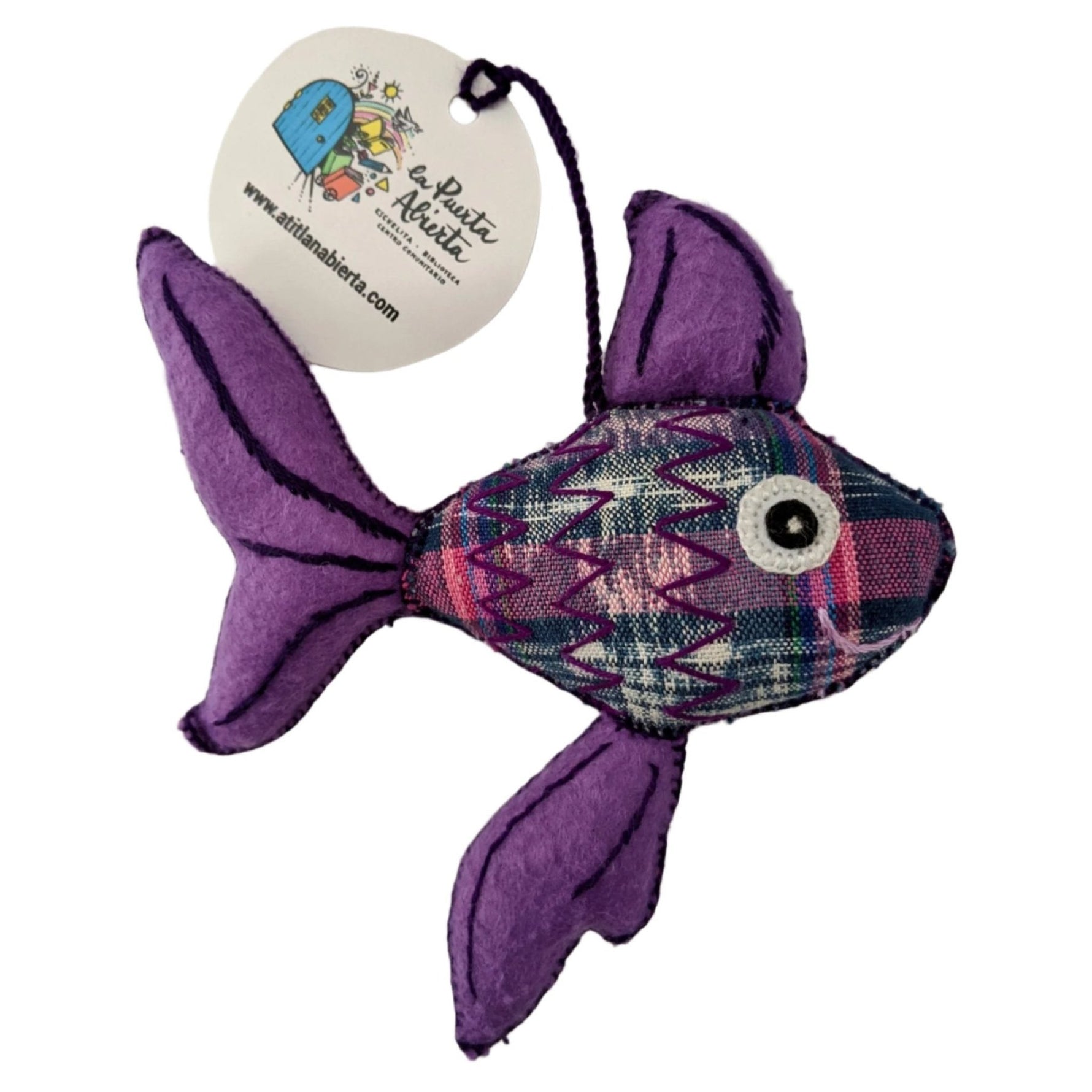 Fish Ornament - Felt and Repurposed Traditional Fabric - A Thread of Hope Guatemalan Fair Trade