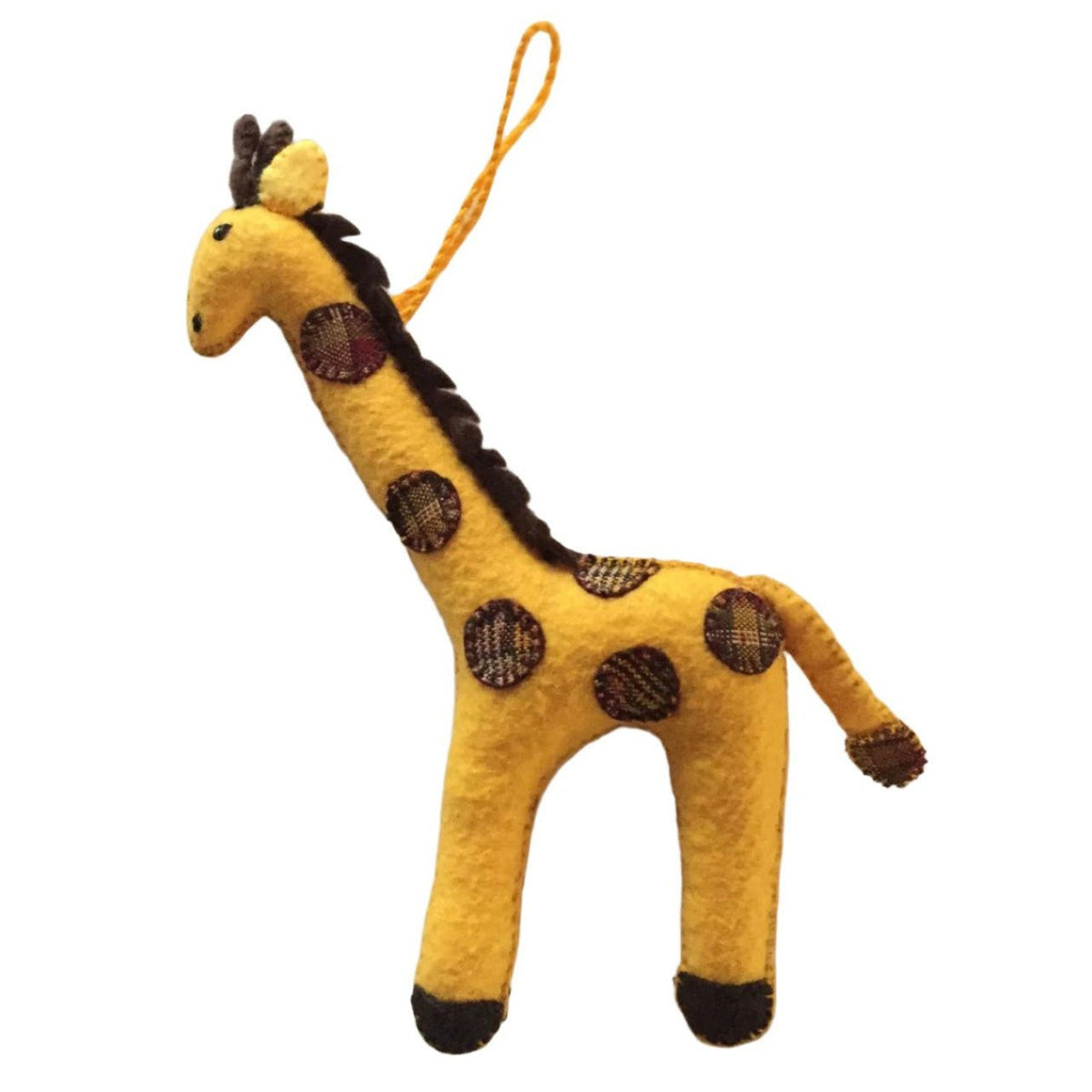 Giraffe Ornament - Felt and Repurposed Traditional Fabric - A Thread of Hope Guatemalan Fair Trade