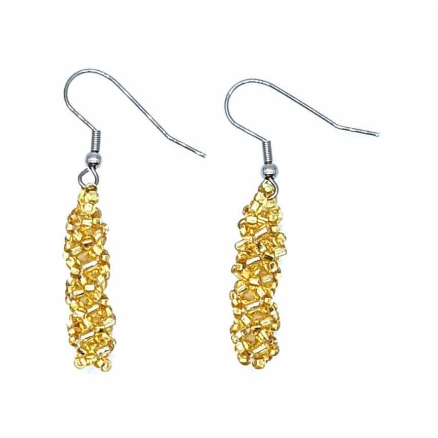 Gold DNA Beaded Earrings - A Thread of Hope Guatemalan Fair Trade