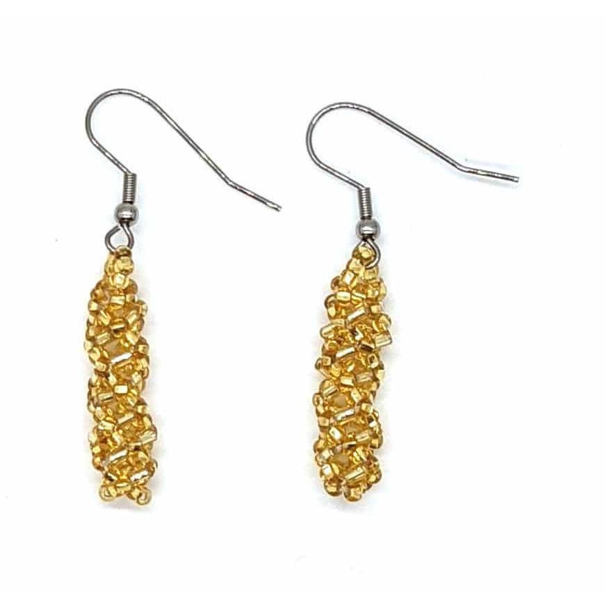 Gold DNA Beaded Earrings - A Thread of Hope Guatemalan Fair Trade