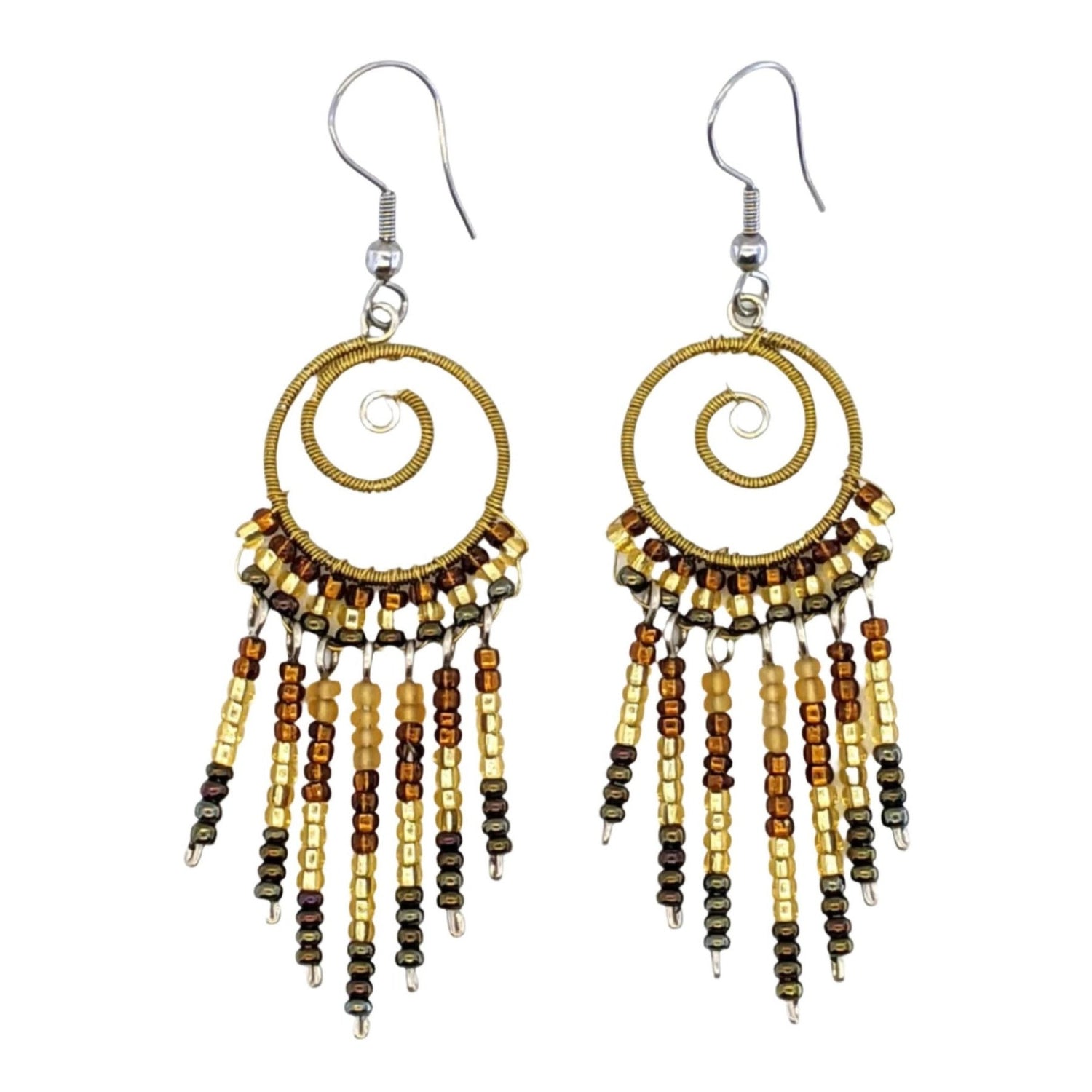 Golds Adriana Beaded Earrings - A Thread of Hope Guatemalan Fair Trade