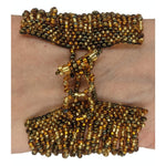 Golds and Peacock Brown 24 - Strand Beaded Bracelet - A Thread of Hope Guatemalan Fair Trade