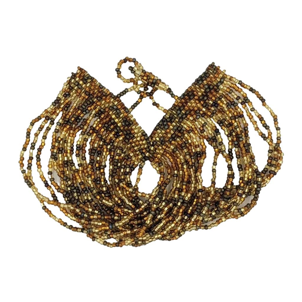 Golds and Peacock Brown 24 - Strand Beaded Bracelet - A Thread of Hope Guatemalan Fair Trade