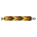 Golds and Peacock Brown Arrows Beaded Bracelet - A Thread of Hope Guatemalan Fair Trade