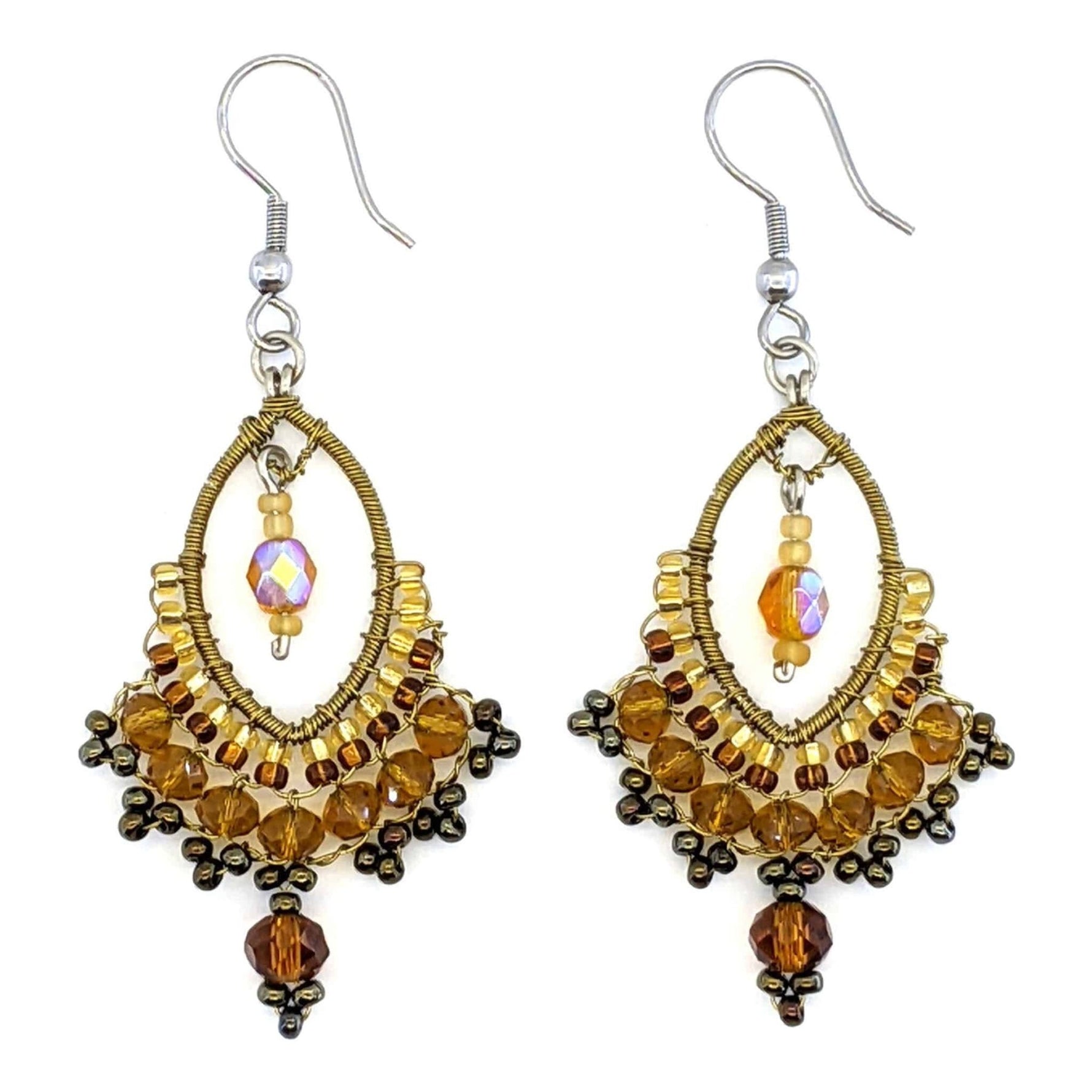 Golds Catarina Beaded Earrings - A Thread of Hope Guatemalan Fair Trade