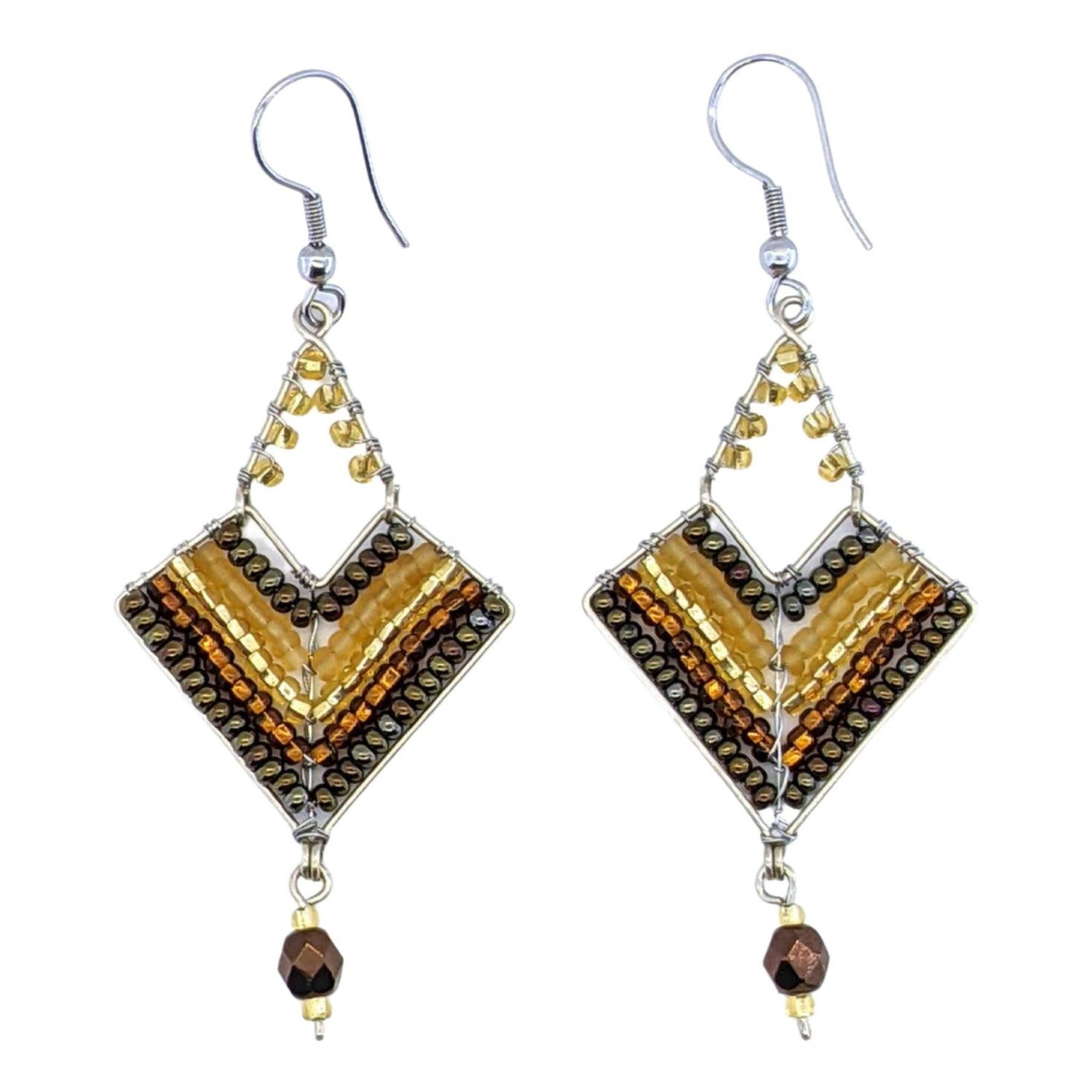 Golds Chevron Earrings - A Thread of Hope Guatemalan Fair Trade