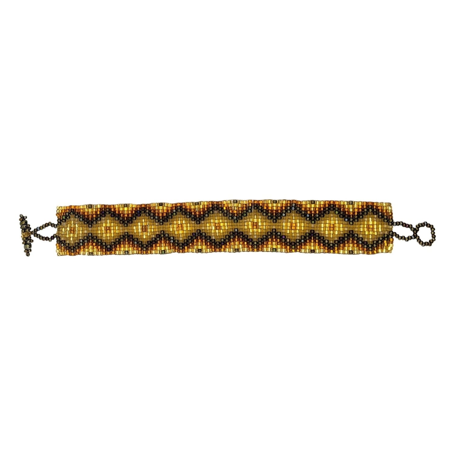 Golds Diamonds Beaded Bracelet - A Thread of Hope Guatemalan Fair Trade