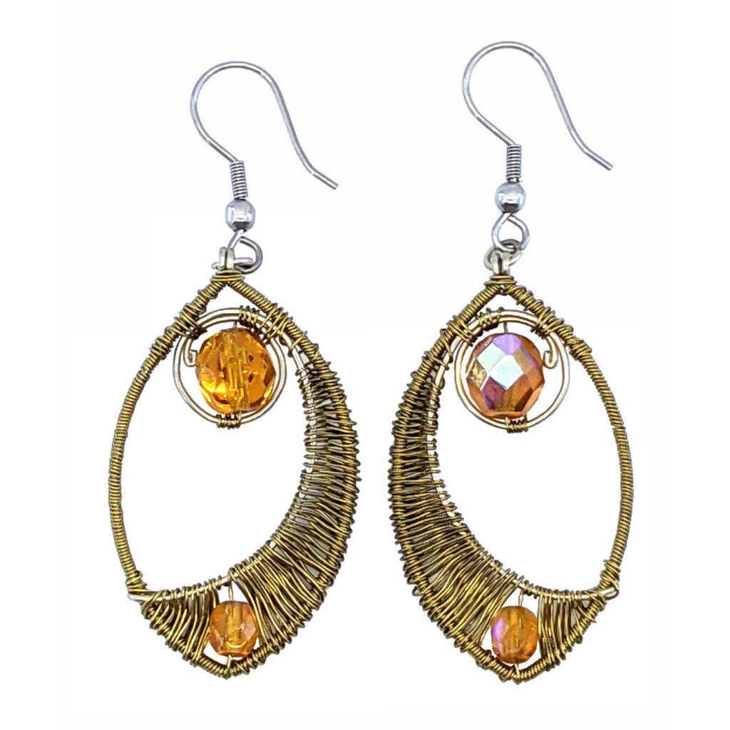 Golds Fernanda Beaded Earrings - A Thread of Hope Guatemalan Fair Trade