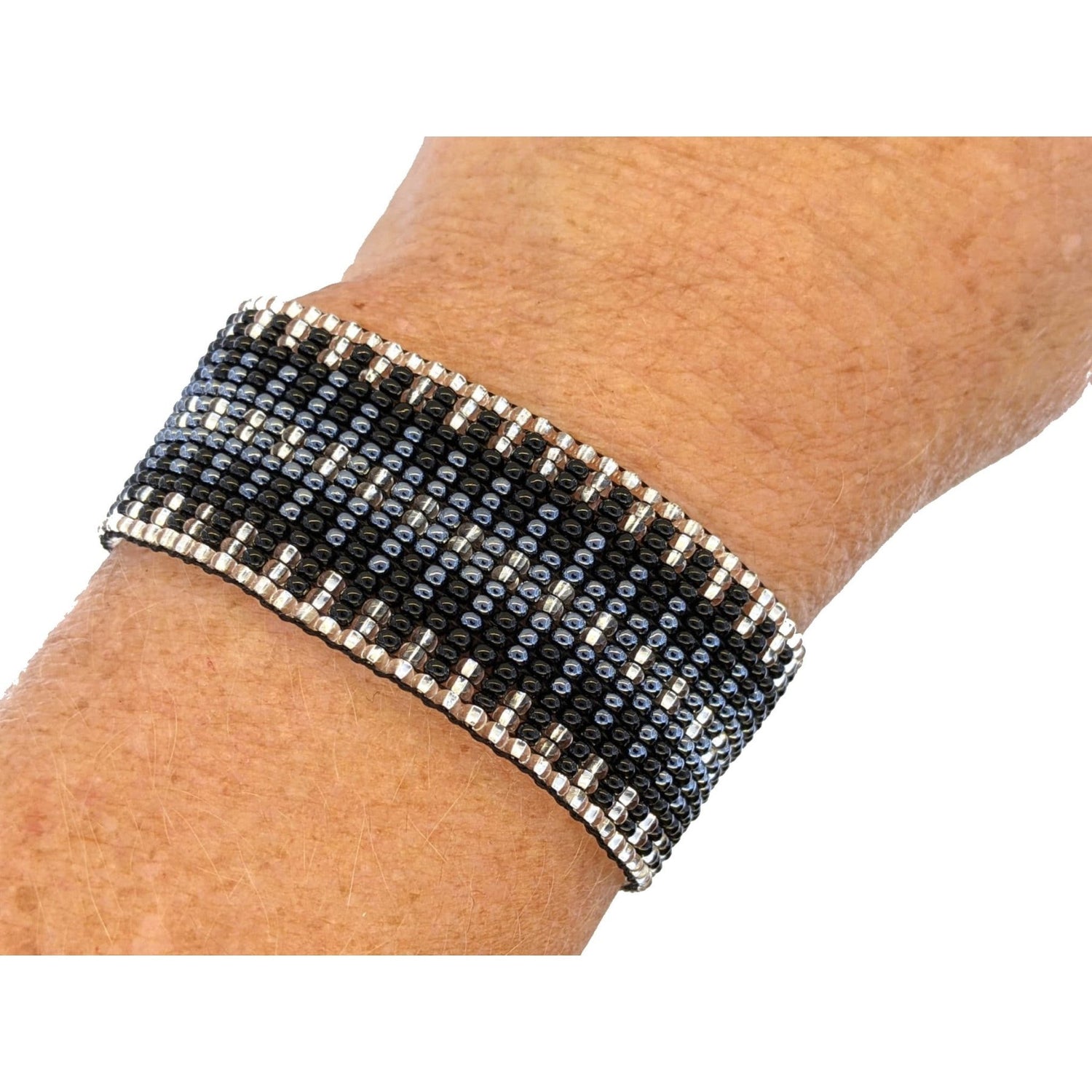 Gray, Black and White Lola Beaded Bracelet - A Thread of Hope Guatemalan Fair Trade