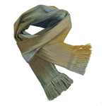 Gray, Gold and Black Lightweight Bamboo Handwoven Scarf 8 x 68 - A Thread of Hope Guatemalan Fair Trade