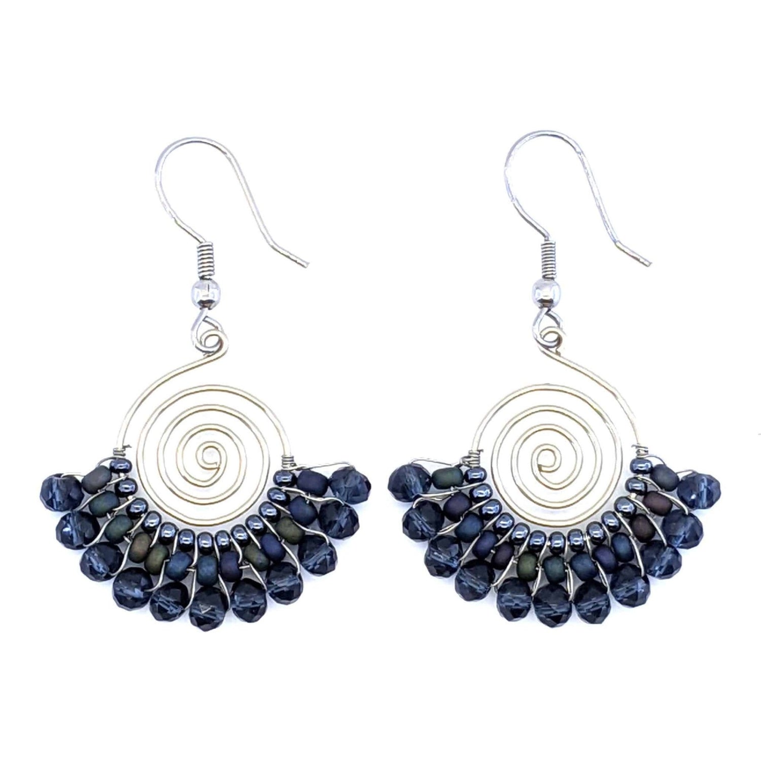 Grays and Black Lucia Beaded Earrings - A Thread of Hope Guatemalan Fair Trade