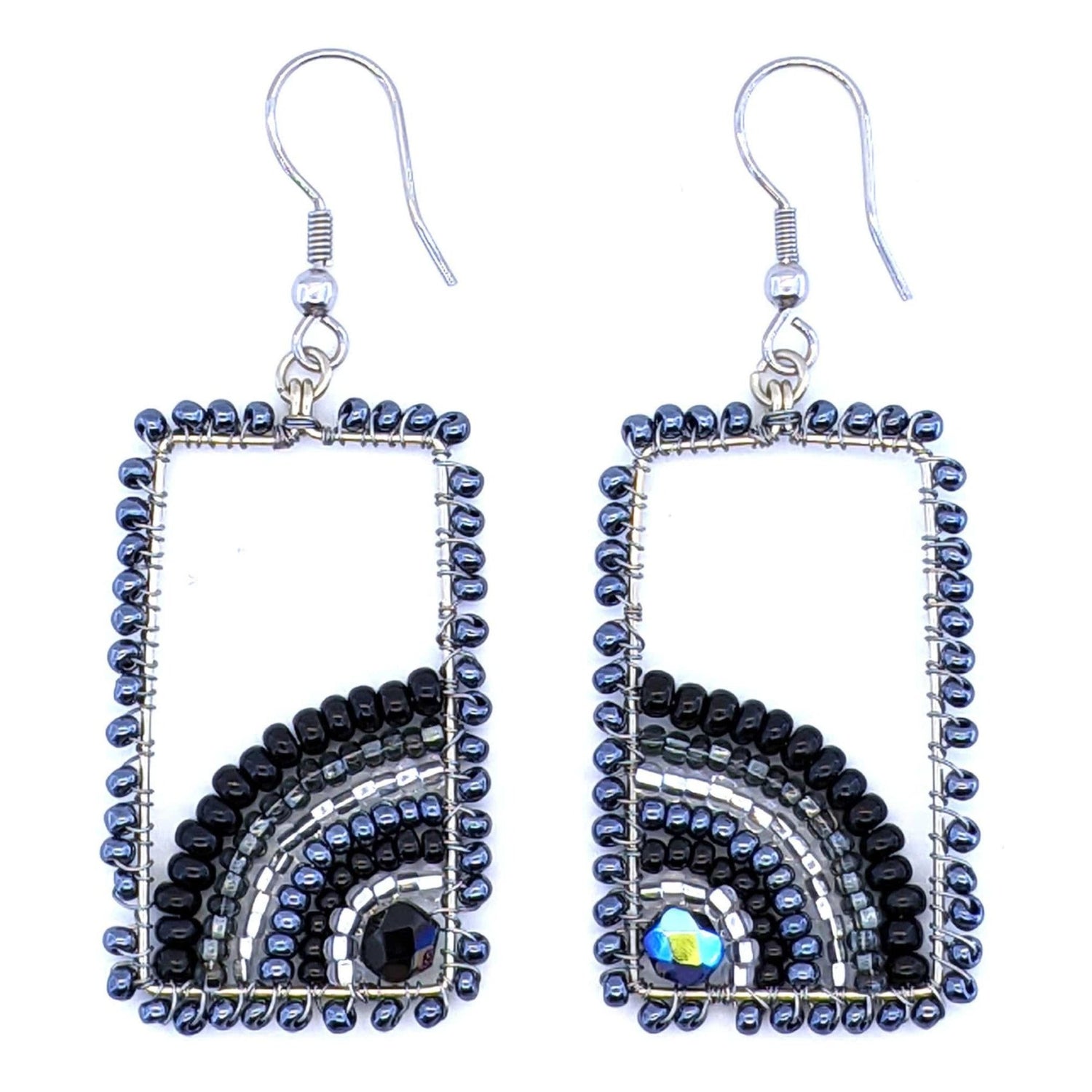 Grays, Black, and White Julieta Beaded Earrings - A Thread of Hope Guatemalan Fair Trade