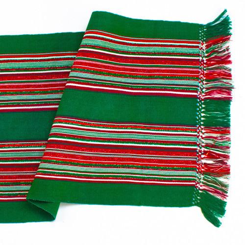 Green Holiday Sparkle Table Runner - A Thread of Hope Guatemalan Fair Trade