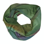 Green, Purple and Blue Lightweight Bamboo Handwoven Infinity Scarf 11 x 68 - A Thread of Hope Guatemalan Fair Trade