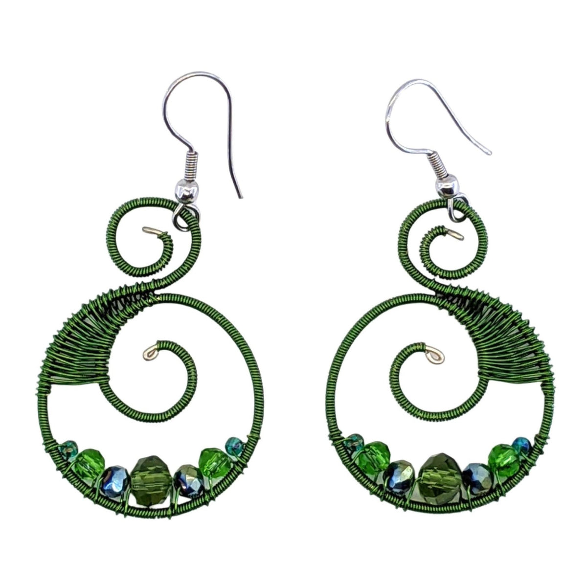 Greens Celestina Beaded Earrings - A Thread of Hope Guatemalan Fair Trade