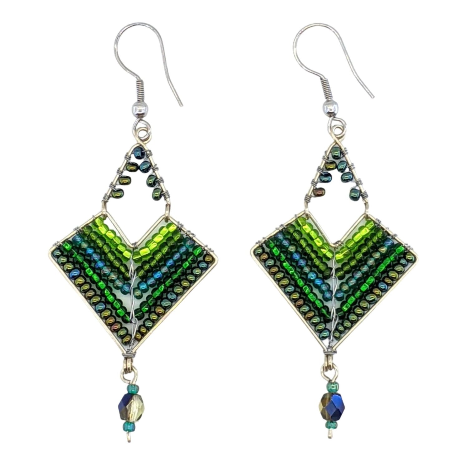 Greens Chevron Earrings - A Thread of Hope Guatemalan Fair Trade