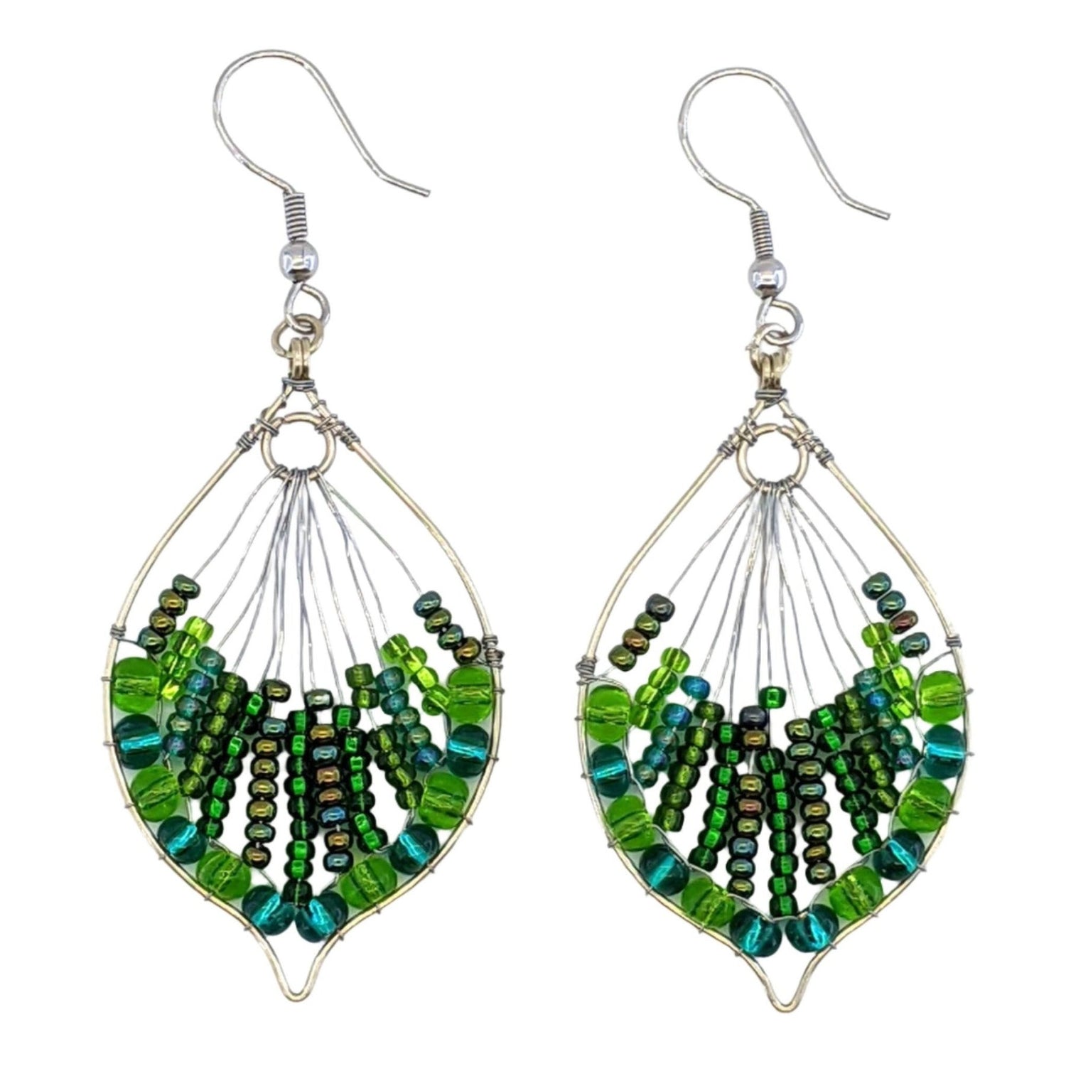 Greens Rosalia Beaded Earrings - A Thread of Hope Guatemalan Fair Trade