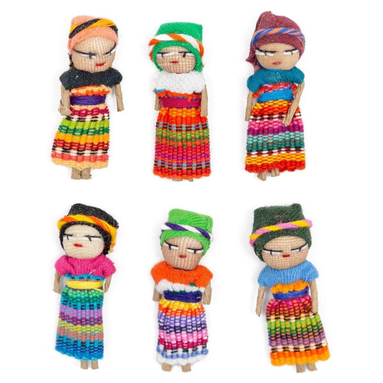 Guatemalan Worry Dolls - Set of 6 - A Thread of Hope Guatemalan Fair Trade