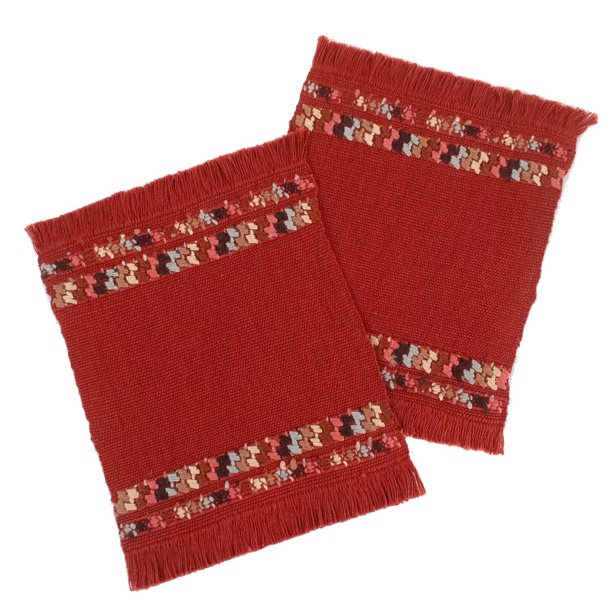 Handwoven Brocade Coaster Earthtones, set of 2 - A Thread of Hope Guatemalan Fair Trade