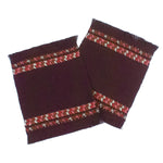 Handwoven Brocade Coaster Earthtones, set of 2 - A Thread of Hope Guatemalan Fair Trade