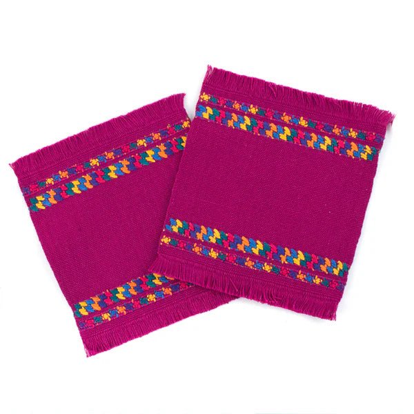 Handwoven Brocade Coaster, set of 2 - A Thread of Hope Guatemalan Fair Trade