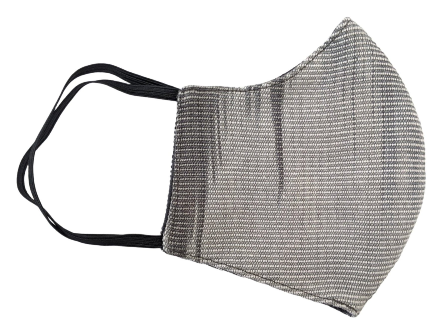 Handwoven Lightweight Bamboo Face Mask with Elastic Behind Ears - Black, White, Grays - A Thread of Hope Guatemalan Fair Trade