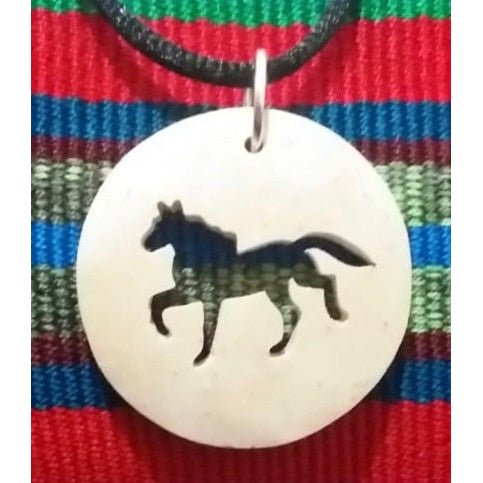 Horse Coco Spirit Hand - Carved Coconut Shell Necklace - A Thread of Hope Guatemalan Fair Trade