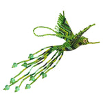 Hummingbird Beaded Ornament - Greens and Lime Green - A Thread of Hope Guatemalan Fair Trade