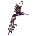 Hummingbird Beaded Ornament - Purples - A Thread of Hope Guatemalan Fair Trade