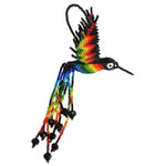 Hummingbird Beaded Ornament - Rainbow with Black - A Thread of Hope Guatemalan Fair Trade