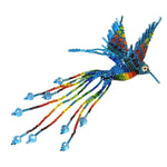 Hummingbird Beaded Ornament - Rainbow with Celestial Blue - A Thread of Hope Guatemalan Fair Trade