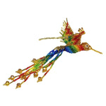 Hummingbird Beaded Ornament - Rainbow with Gold - A Thread of Hope Guatemalan Fair Trade