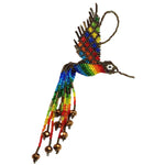 Hummingbird Beaded Ornament - Rainbow with Iridescent Brown - A Thread of Hope Guatemalan Fair Trade