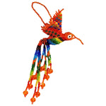 Hummingbird Beaded Ornament - Rainbow with Orange - A Thread of Hope Guatemalan Fair Trade