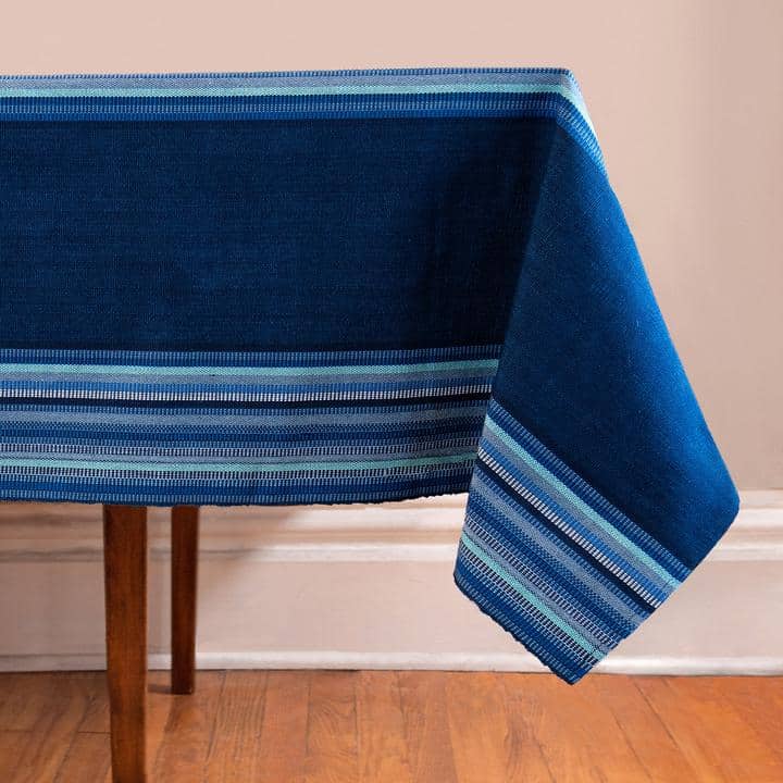 Indigo and Blues Tablecloth - A Thread of Hope Guatemalan Fair Trade