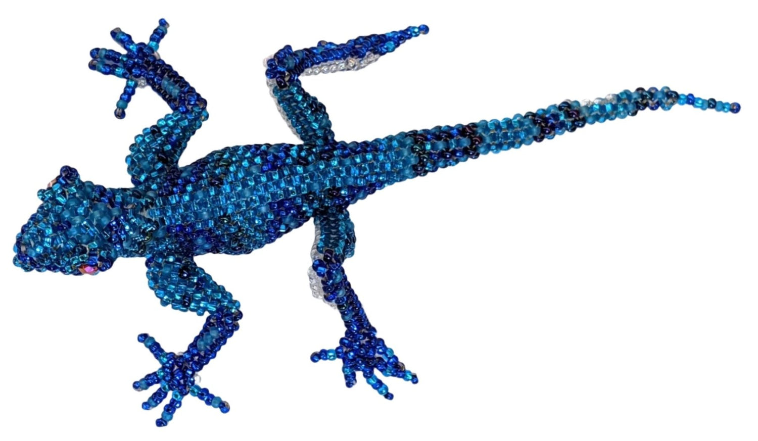 Lizard Beaded Pin - Blues - A Thread of Hope Guatemalan Fair Trade