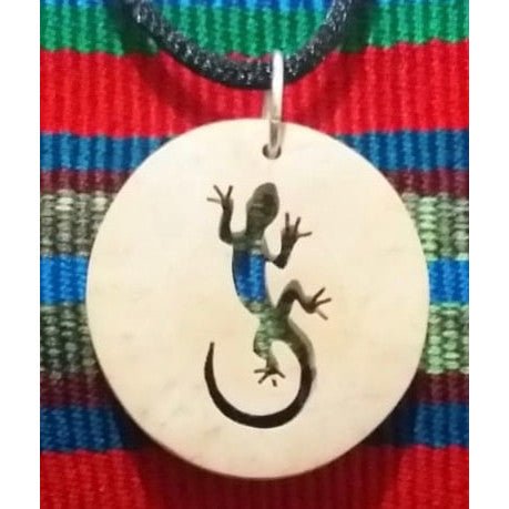 Lizard Coco Spirit Hand - Carved Coconut Shell Necklace - A Thread of Hope Guatemalan Fair Trade