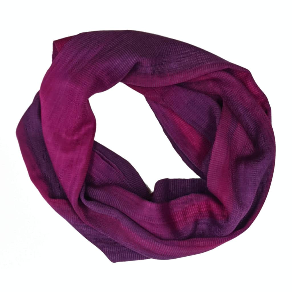 Magenta and Purple Lightweight Bamboo Handwoven Infinity Scarf 11 x 68 - A Thread of Hope Guatemalan Fair Trade