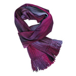 Magenta, Light Violet and Black Lightweight Bamboo Handwoven Scarf 8 x 68 - A Thread of Hope Guatemalan Fair Trade