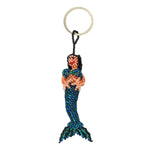 Mermaid Beaded Ornament/Key Ring, White Face and Black Hair - A Thread of Hope Guatemalan Fair Trade