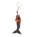 Mermaid Beaded Ornament/Key Ring, White Face and Black Hair - A Thread of Hope Guatemalan Fair Trade