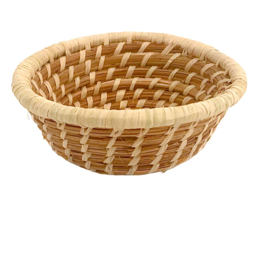 Miniature Handwoven Pine Needle Basket with Rim - A Thread of Hope Guatemalan Fair Trade