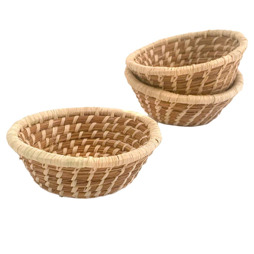 Miniature Handwoven Pine Needle Basket with Rim - A Thread of Hope Guatemalan Fair Trade