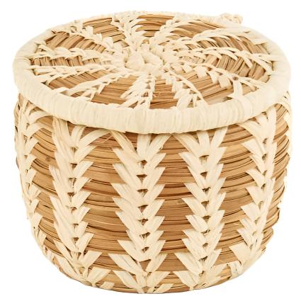 Miniature Pine Needle Basket with Lid - A Thread of Hope Guatemalan Fair Trade