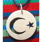 Moon and Star Coco Spirit Hand - Carved Coconut Shell Necklace - A Thread of Hope Guatemalan Fair Trade