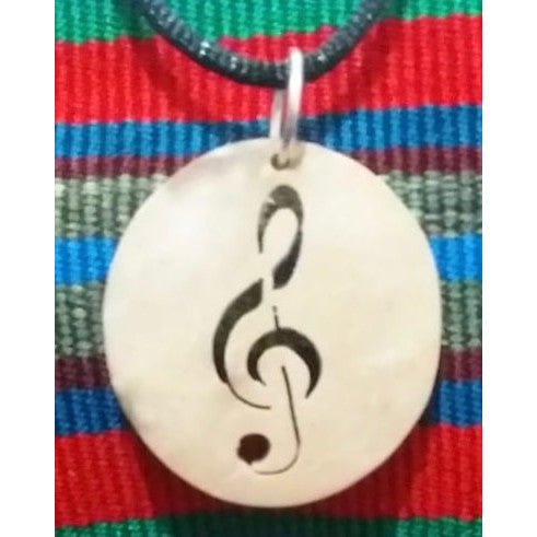 Music – G Clef Coco Spirit Hand - Carved Coconut Shell Necklace - A Thread of Hope Guatemalan Fair Trade