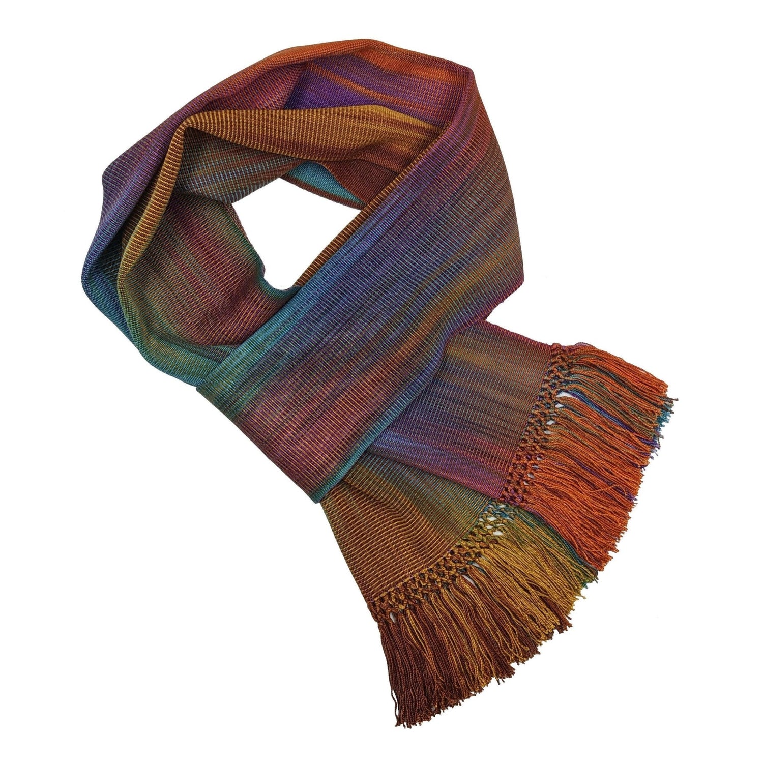 New Autumn Lightweight Bamboo Handwoven Scarf 8 x 68 - A Thread of Hope Guatemalan Fair Trade